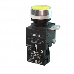 Chinese Manufacturers Flat Round Pushbutton 220V Yellow Illuminated Xb2 Momentary IP65 for Automation Equipment