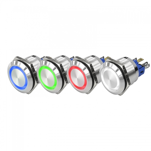 Switch Metal Push Button 22mm IP67 Waterproof Stainless Steel 1NO1NC ...